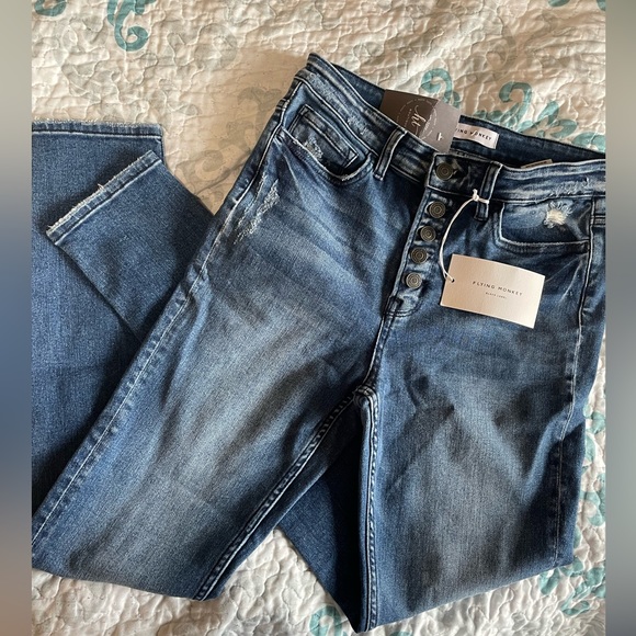 Flying Monkey High-rise Button Skinny Jeans; NWT; size 29 - Picture 7 of 11
